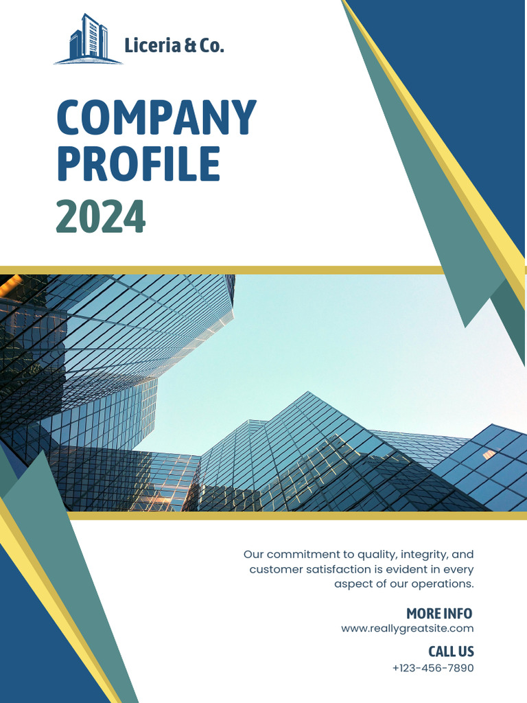 White and Blue Modern Company Profile Cover Document A4 Portrait | PDF
