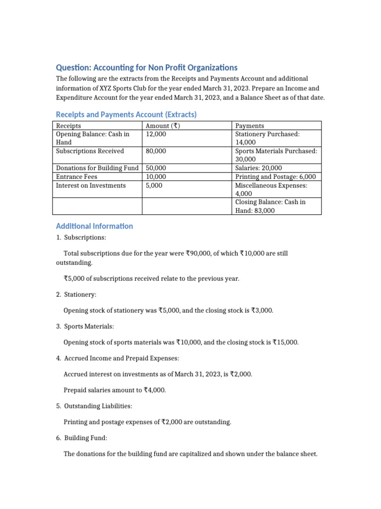 Income and Expenditure Account Prep | PDF