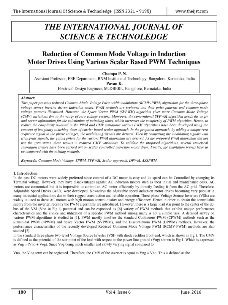 RCMV-PWM Techniques for Induction Motors | PDF | Power Inverter | Rectifier