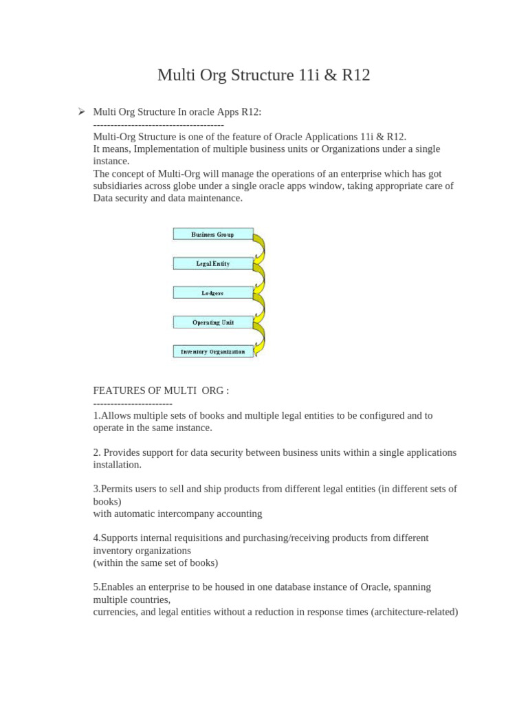 Multi-Org Structure in Oracle R12 | PDF | Oracle Corporation | Databases