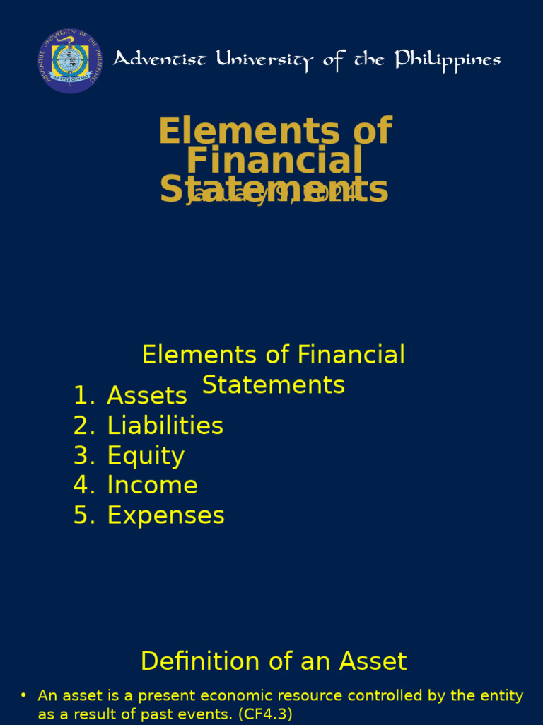 Key Elements of Financial Statements | PDF | Equity (Finance) | Legal ...