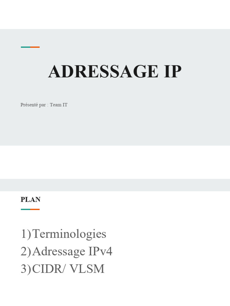 ADRESSAGE IPv4 | PDF | Adresse IP | I Pv6