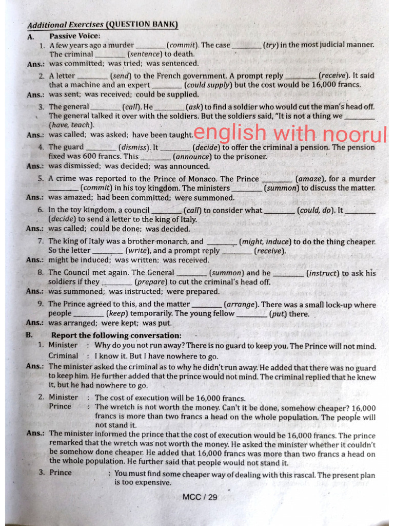 2puc Eng Grammar Imp | PDF