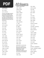 Essential Afrikaans Vocabulary Guide | PDF