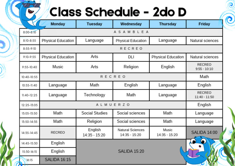 Class Schedule - Sin Color | PDF