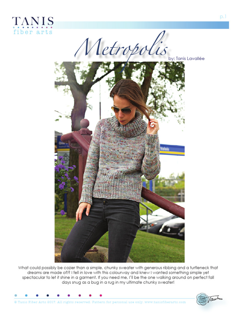 Metropolis Sweater Pattern Guide | PDF | Knitting | Knitting Needle