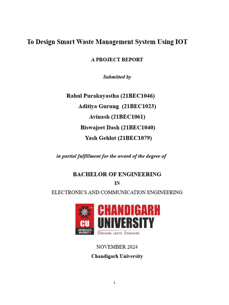 Project Report 2 - Merged | PDF | Waste Management | Internet Of Things