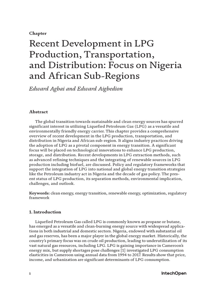 Recent Development in LPG Production Transportatio | PDF | Liquefied ...
