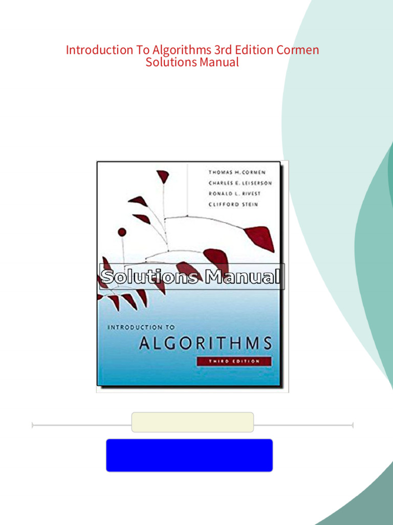 Introduction To Algorithms 3rd Edition Cormen Solutions Manual - Read ...