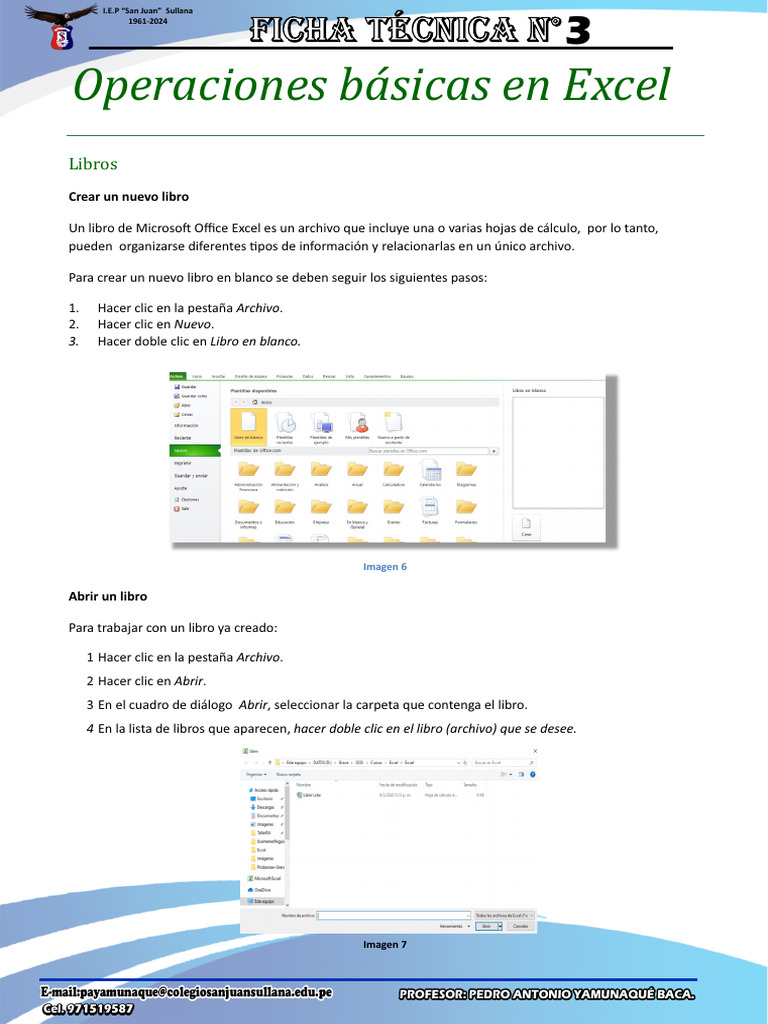 Sesion 3 Operaciones Basicas de Excel | PDF | Archivo de computadora ...