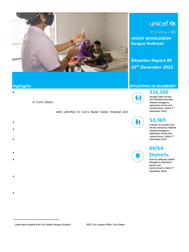Bangladesh Dengue Outbreak Update 2023 | PDF | World Health Organization