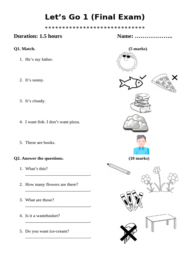 Let’s Go 1 Final Exam Guide | PDF