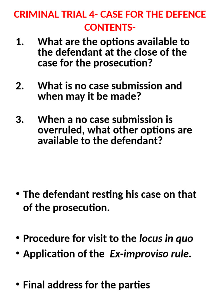 Options for Defendants in Criminal Trials | PDF | Prosecutor | Witness