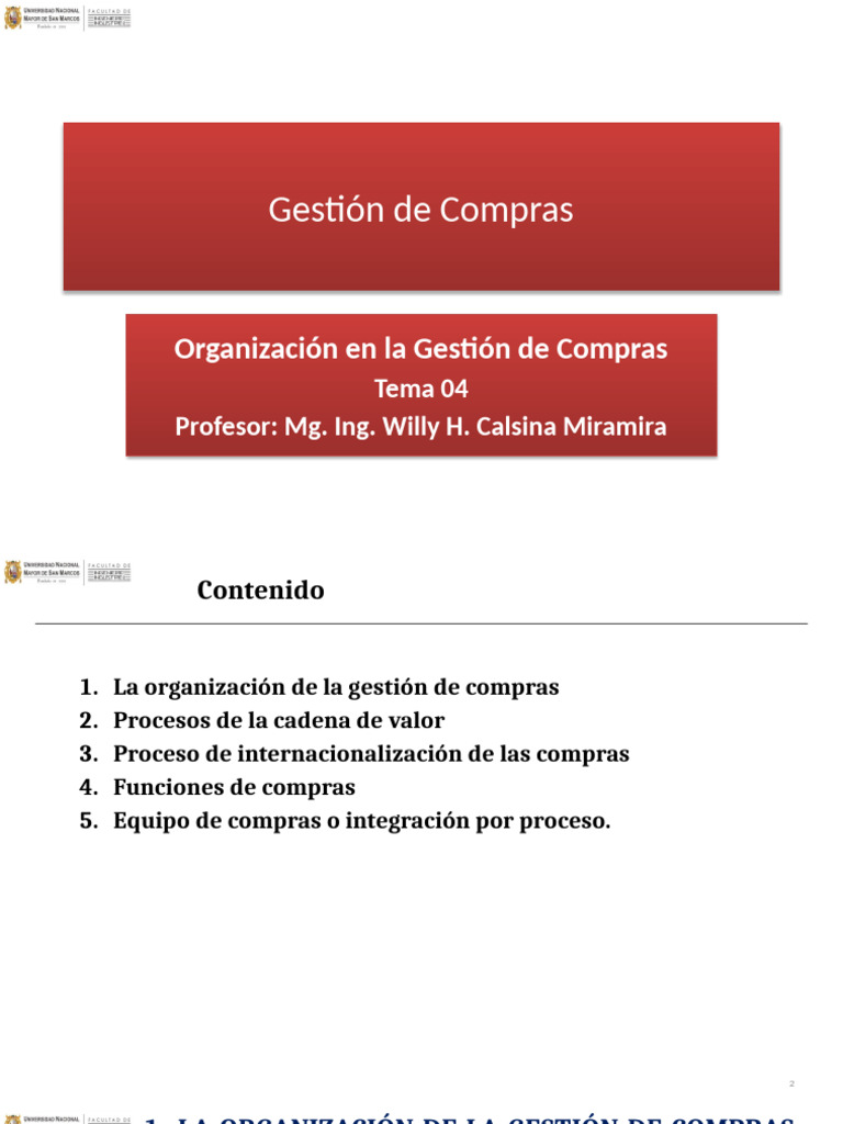 Tema 04 Organizacion en La Gestion de Compras | PDF | Mercado (economía ...