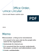 Memo, Office Order, Office Circular