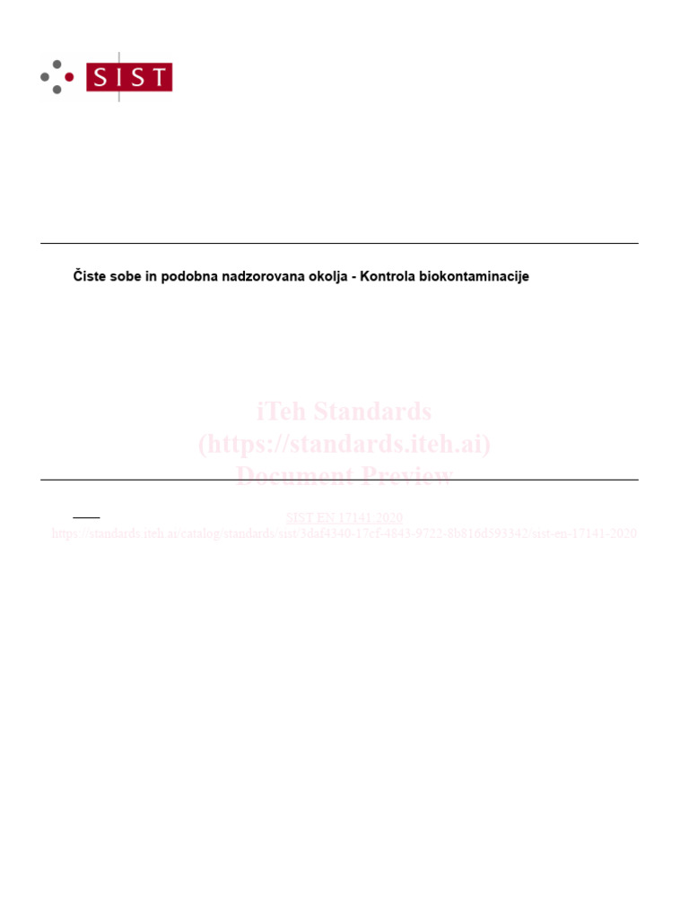 EN 17141 Biocontamination Control Standard | PDF | Medical Device ...