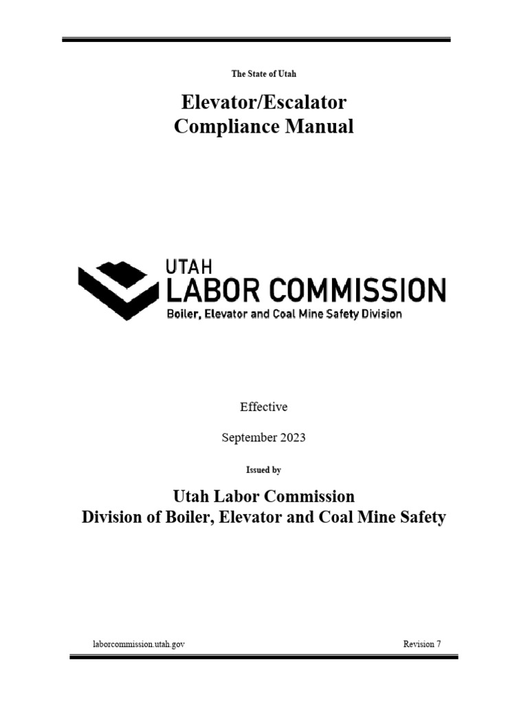 Elevator Compliance Manual | PDF | Elevator | Escalator