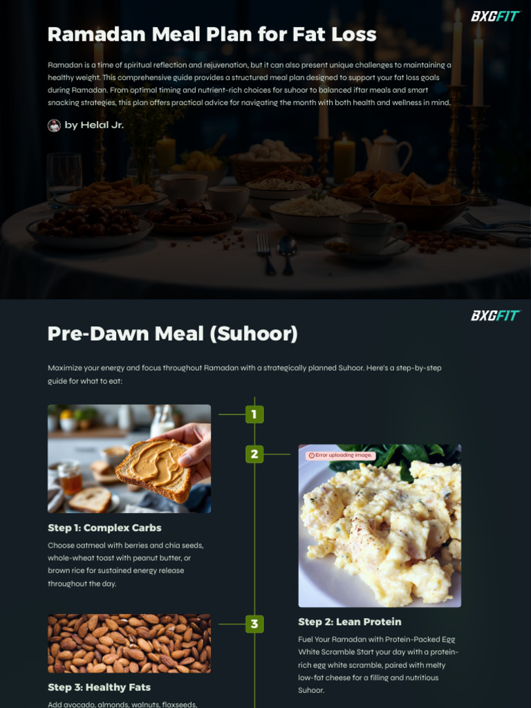 RamadanMealPlanforFatLoss PDF Dehydration Ramadan
