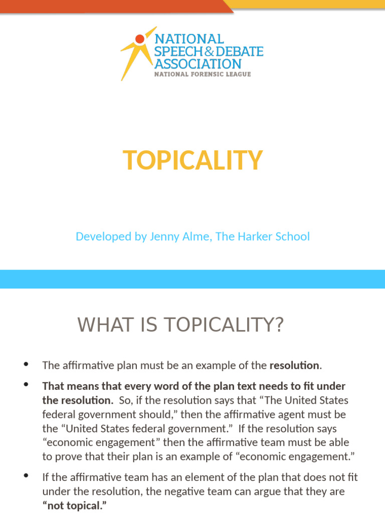 Policy Debate - Topicality | PDF