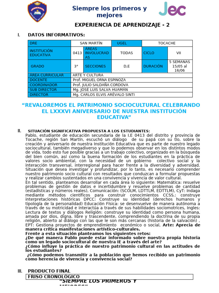 EdA - 2 3RO | PDF | Aprendizaje | Folklore