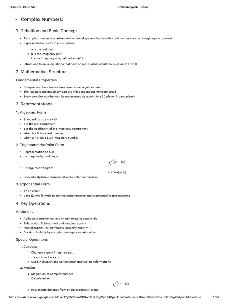 Understanding Complex Numbers | PDF | Fast Fourier Transform | Integral