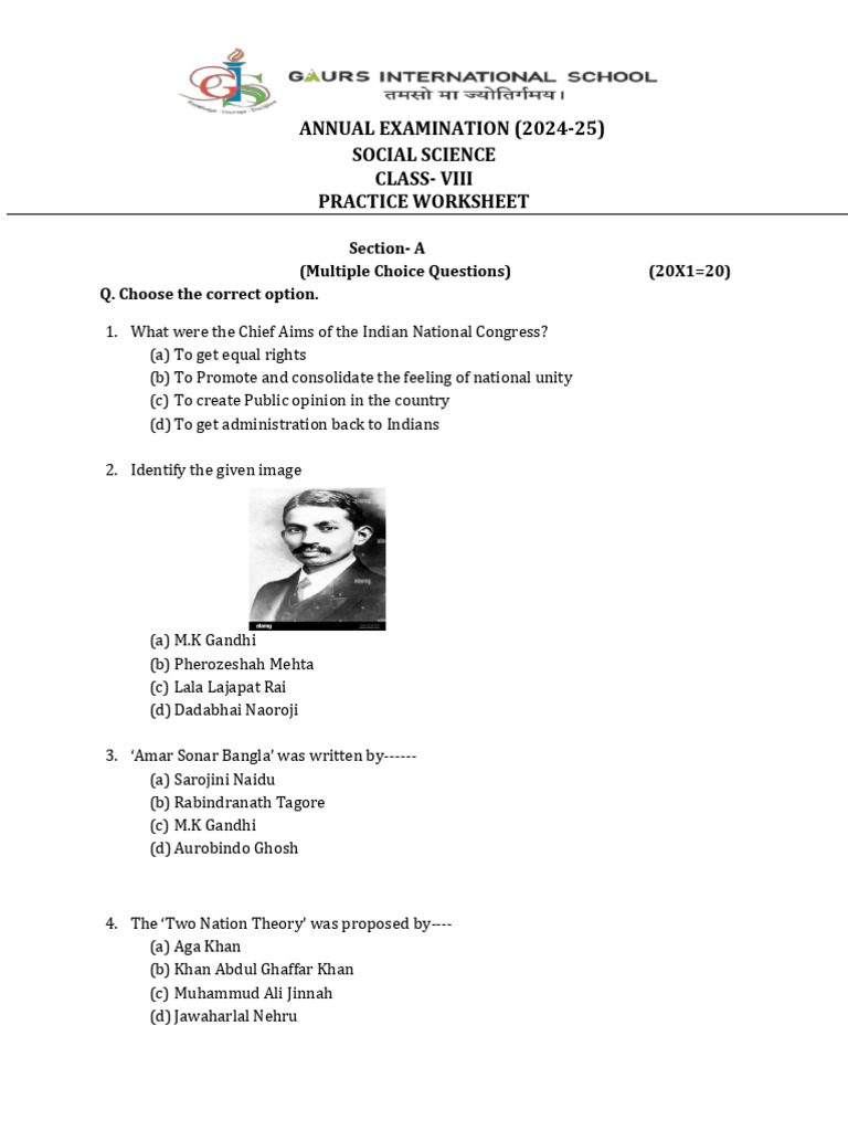 Class 8 Social Science Exam Worksheet | PDF | Agriculture | British Raj