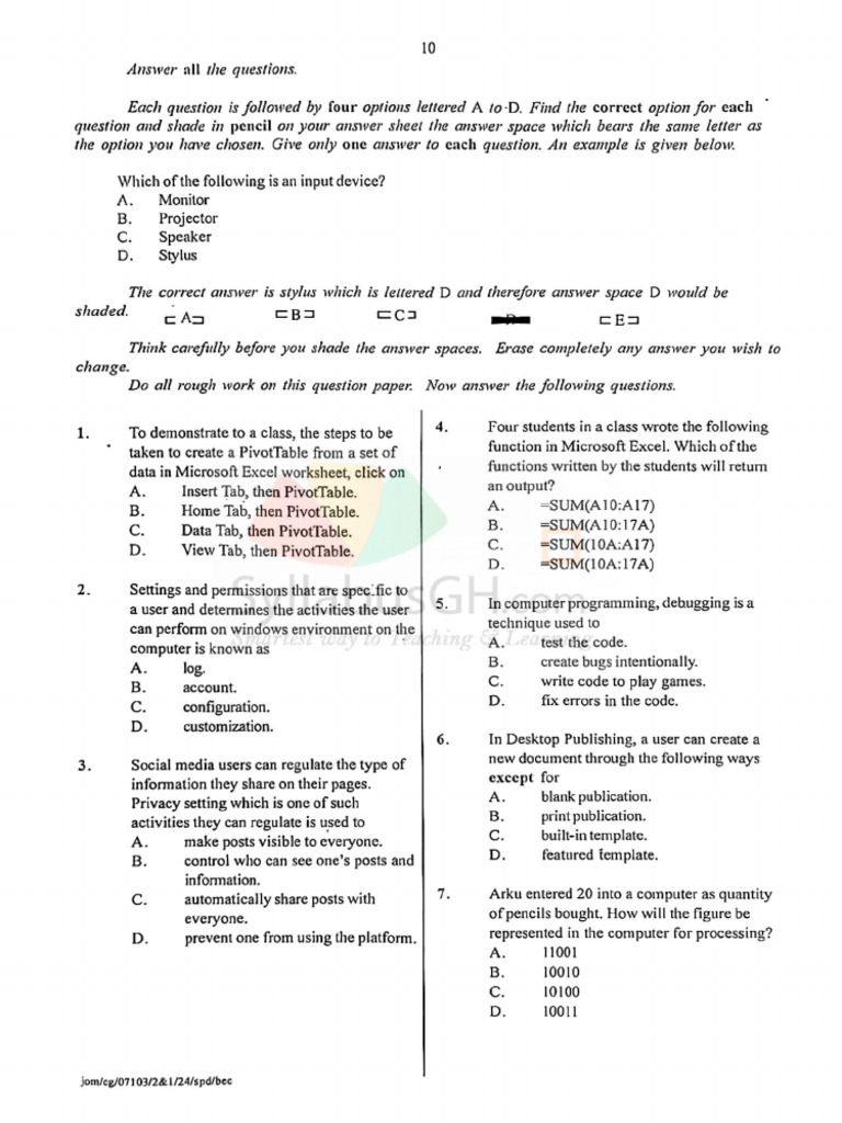 2024 BECE COMPUTING 1 (1) | PDF
