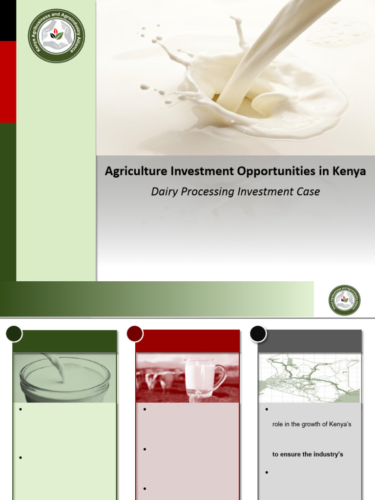 Dairy Processing Investment Opportunity Pdf Dairy Investing 