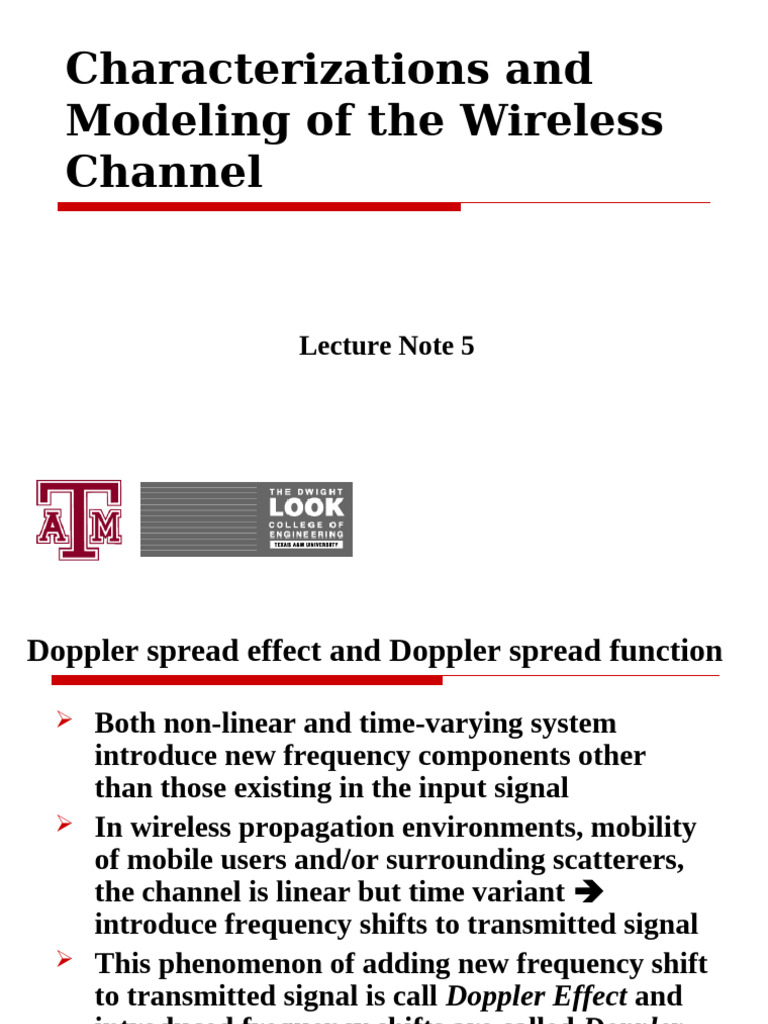 Doppler Effect in Wireless Channels | PDF