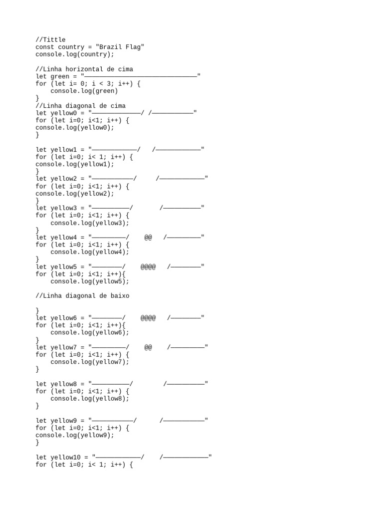 Brazil Flag ASCII Art Code | PDF