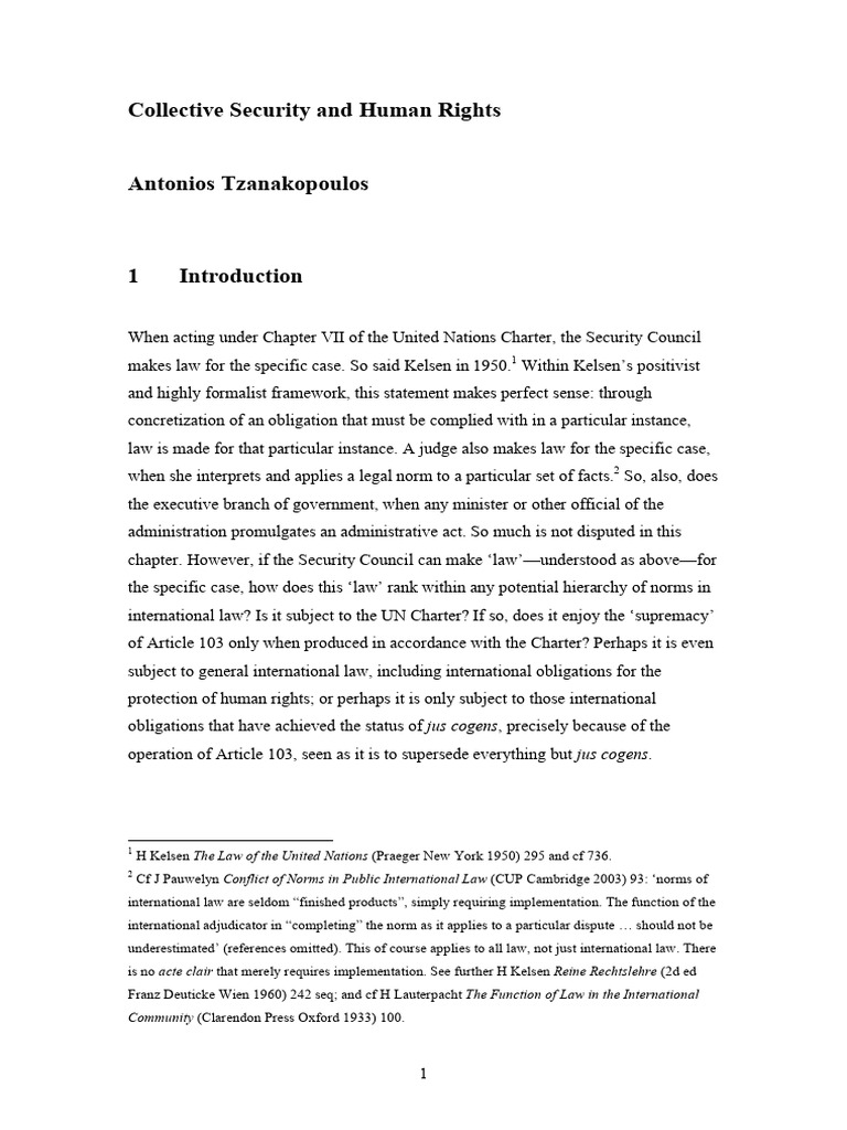 Collective Security and Human Rights: Jus Cogens Jus Cogens | PDF ...