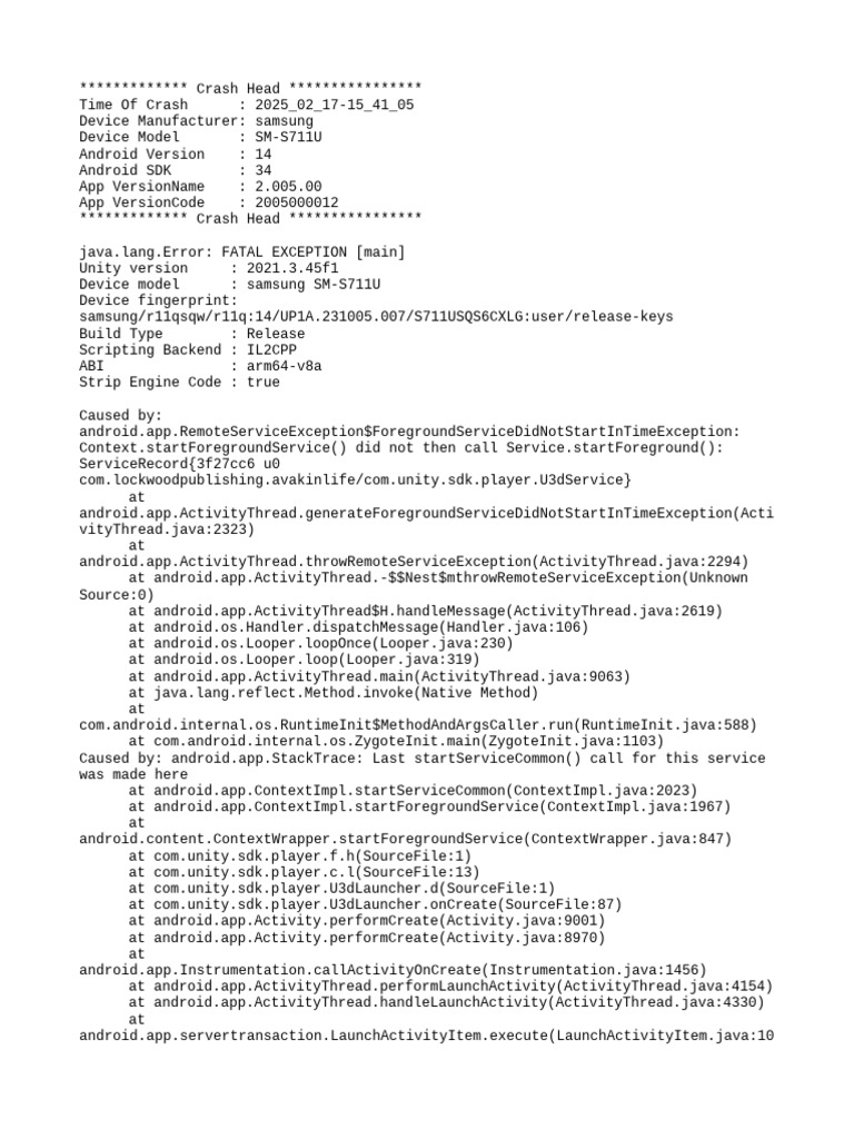 Foreground Service Start Failure Report | PDF | Java (Programming ...
