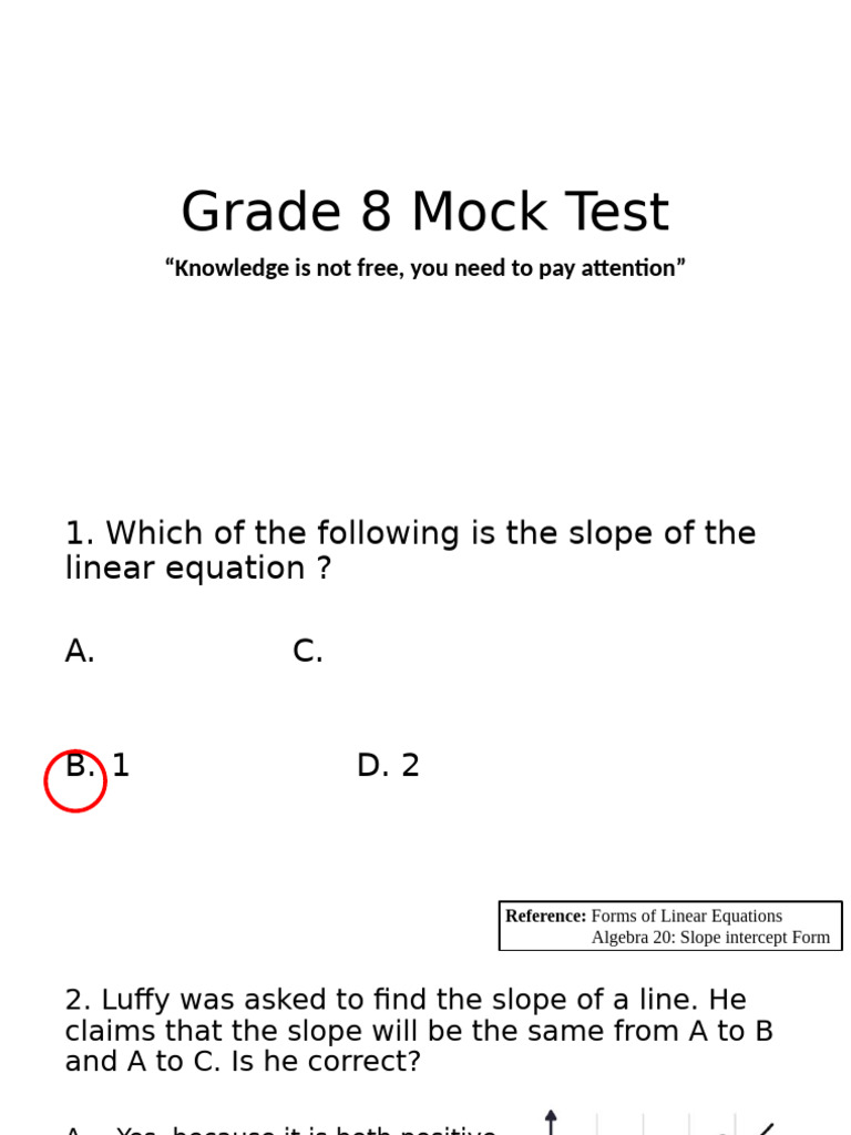 Mock Test 8 | PDF | Factorization | Equations