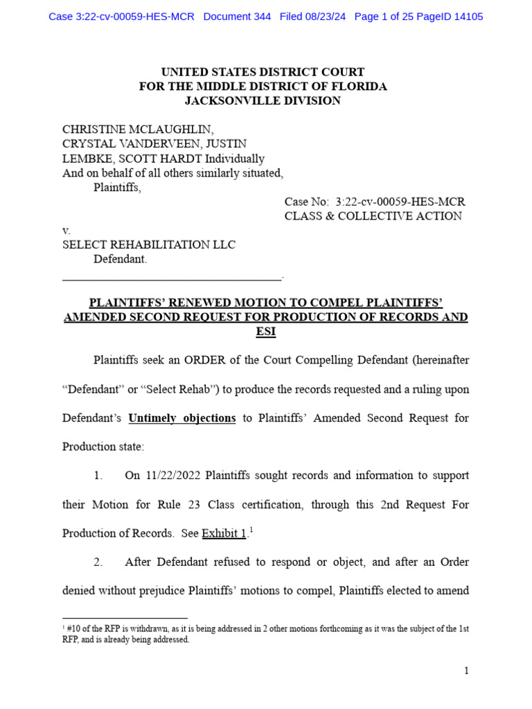 Motion to Compel Discovery in Class Action | PDF | Legal Procedure ...