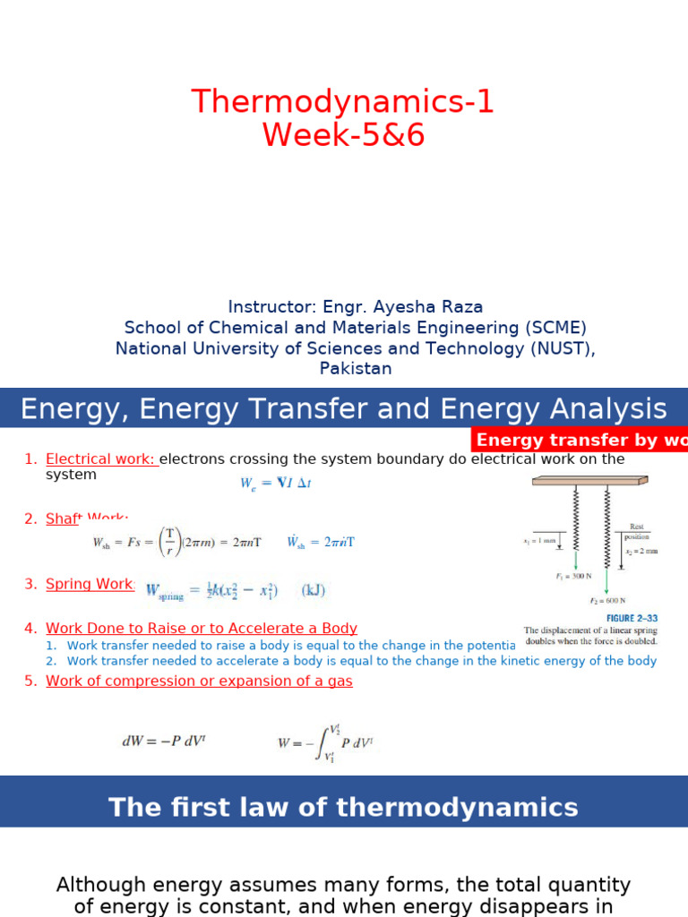 Thermodynamics Work and Energy Analysis | PDF | Heat | Heat Capacity
