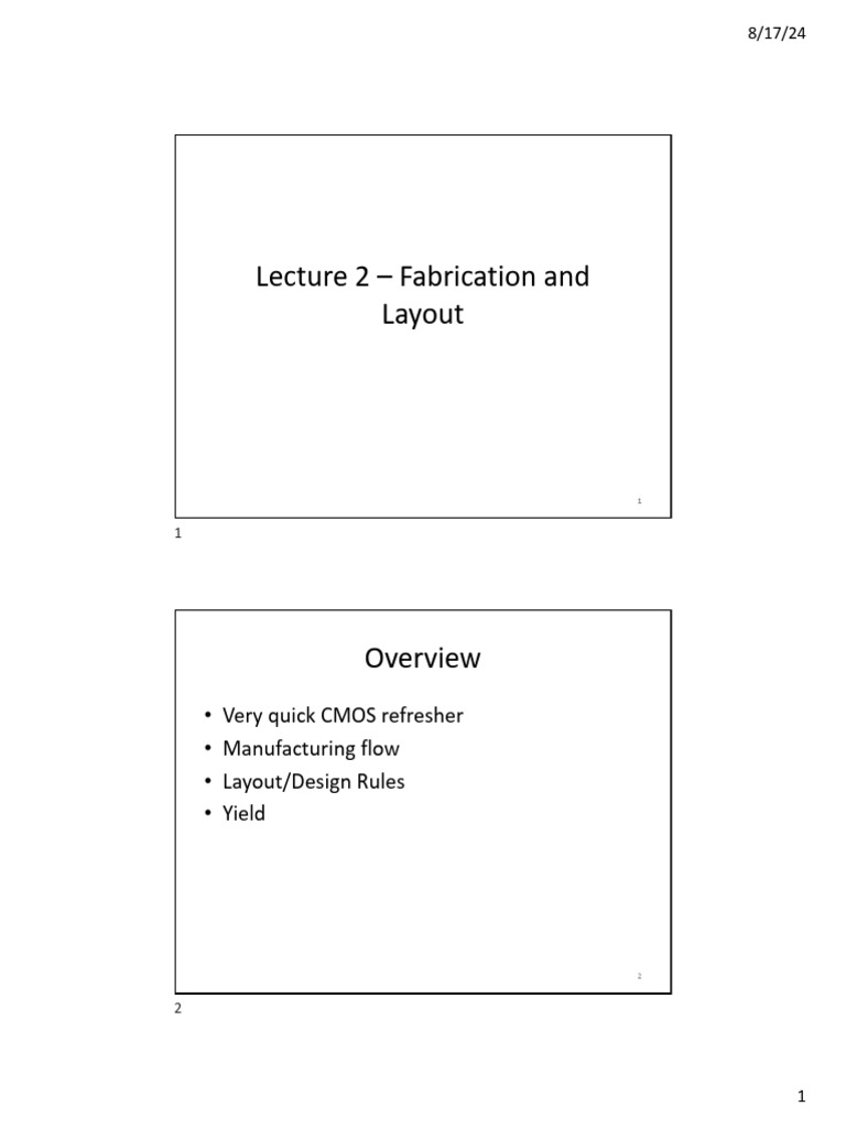 CMOS Fabrication and Design Overview | PDF | Cmos | Mosfet