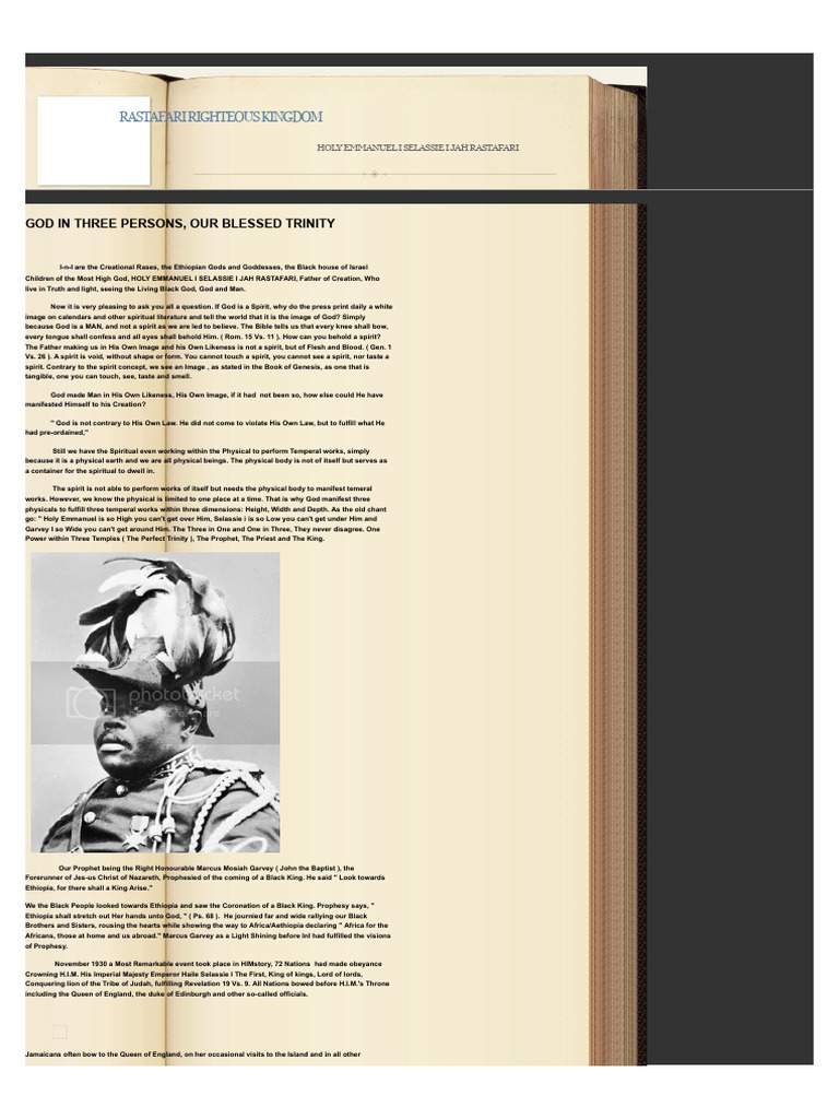 Rastafari's Holy Trinity Explained | PDF | Trinity | Jesus