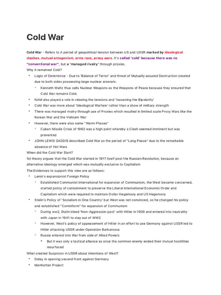 Cold War | PDF | Cold War | Soviet Union