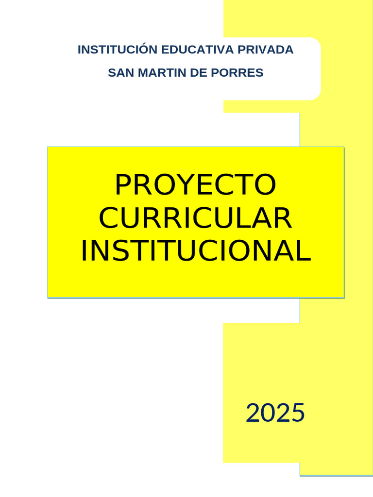 Proyecto Curricular Institucional 2025 | PDF | Plan de estudios ...