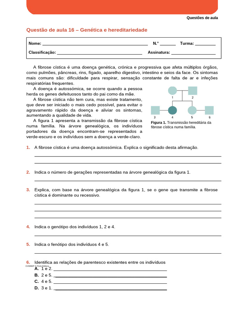 Cvid9 Questao Aula Genética | PDF | Genótipo | Alelo