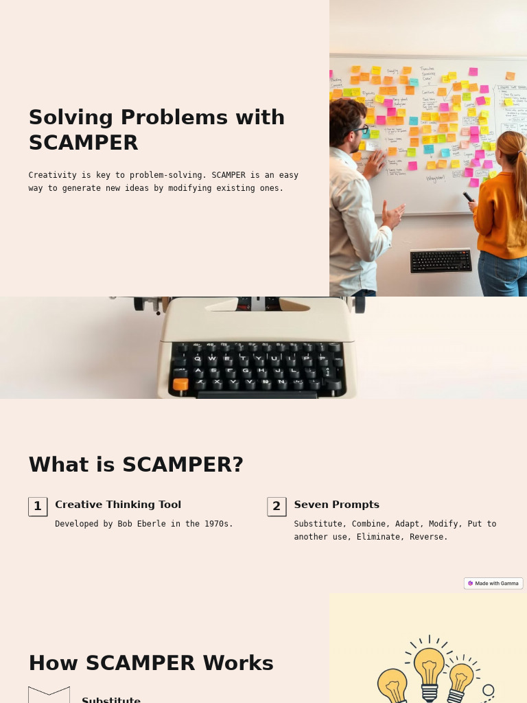SCAMPER: Creative Problem-Solving Guide | PDF