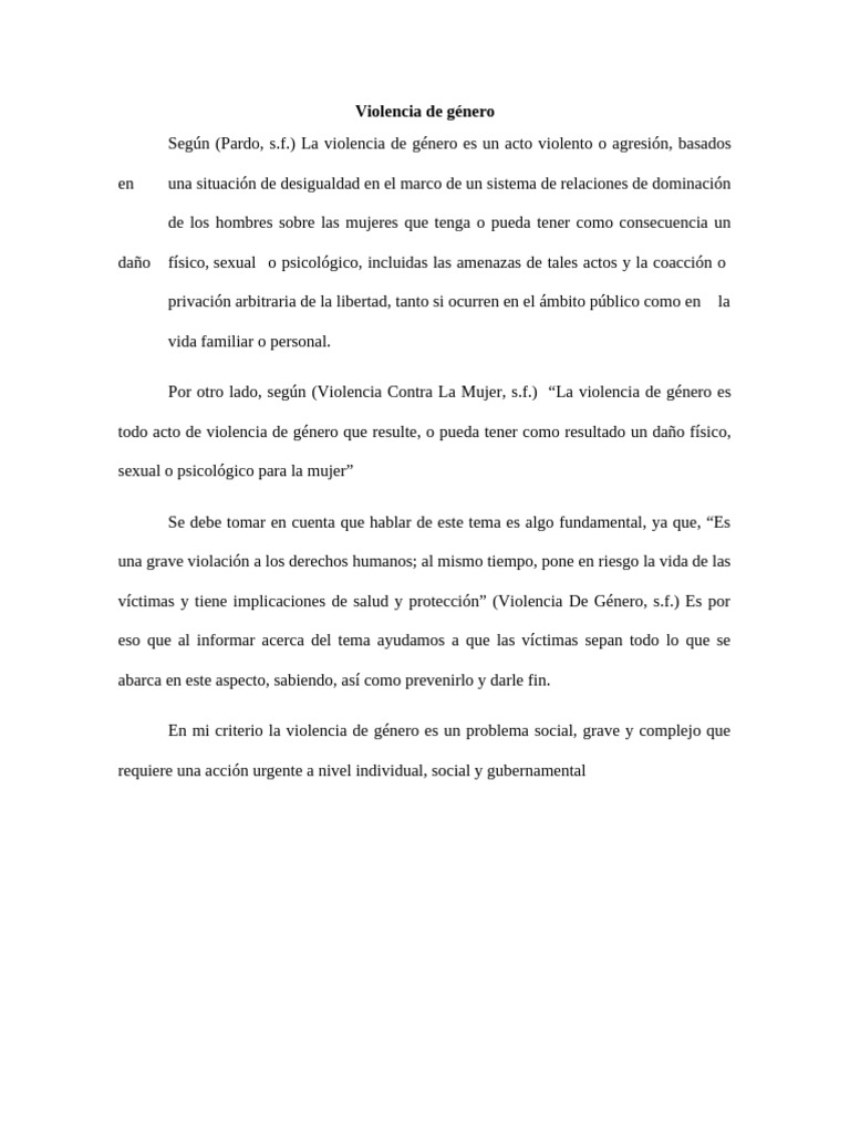 Violencia de Género 1 | PDF | Violencia | La violencia contra las mujeres