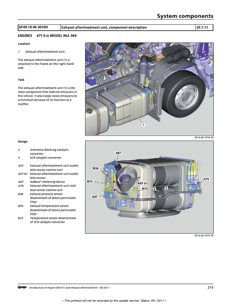 Exhaust Aftertreatment Unit Overview | PDF