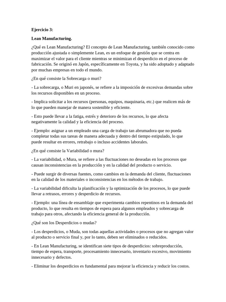 Lean Manufacturing: Claves y Estrategias | PDF | Lean Manufacturing ...