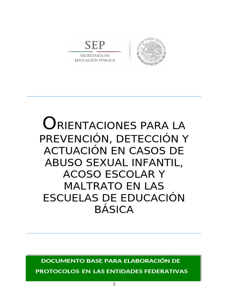 Protocolo de Prevención de Abusos en Escuelas | PDF | Abuso infantil ...