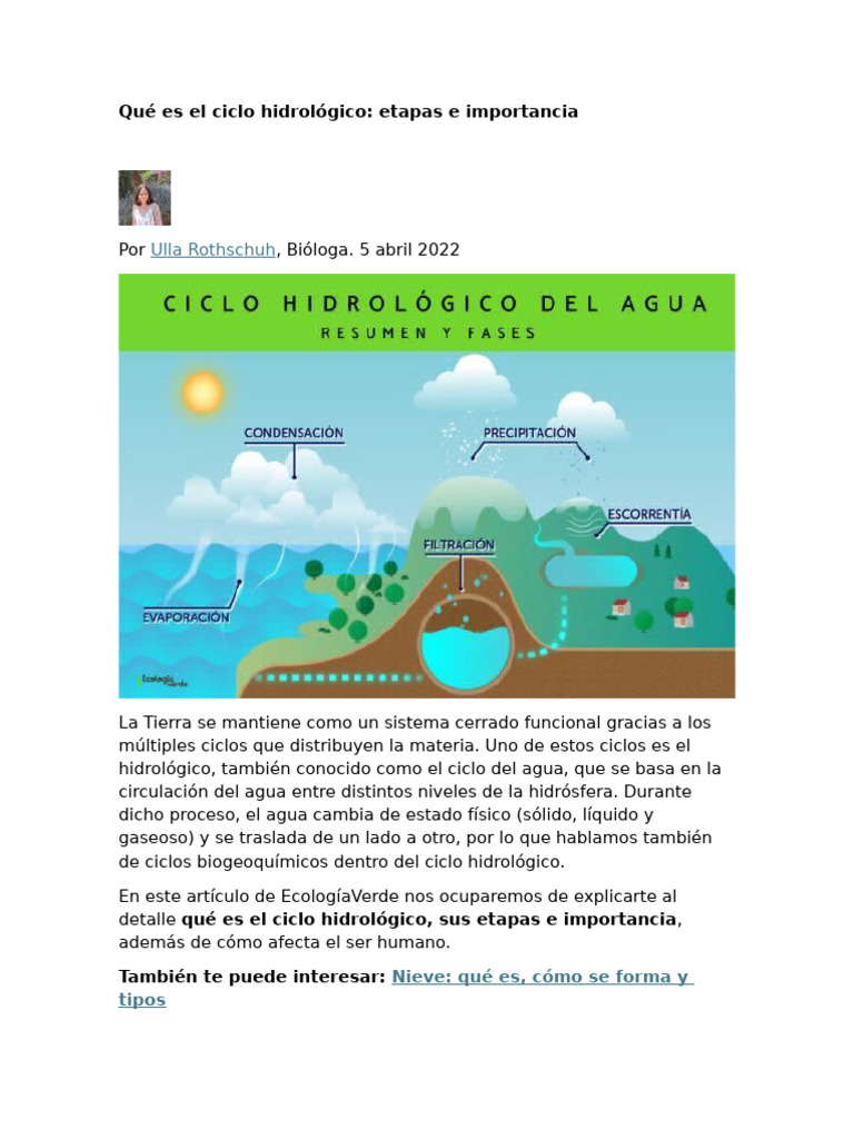 Ciclo Del Agua | PDF | Agua | El ciclo del agua