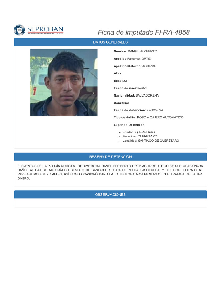 Ficha Imputado 4858 | PDF