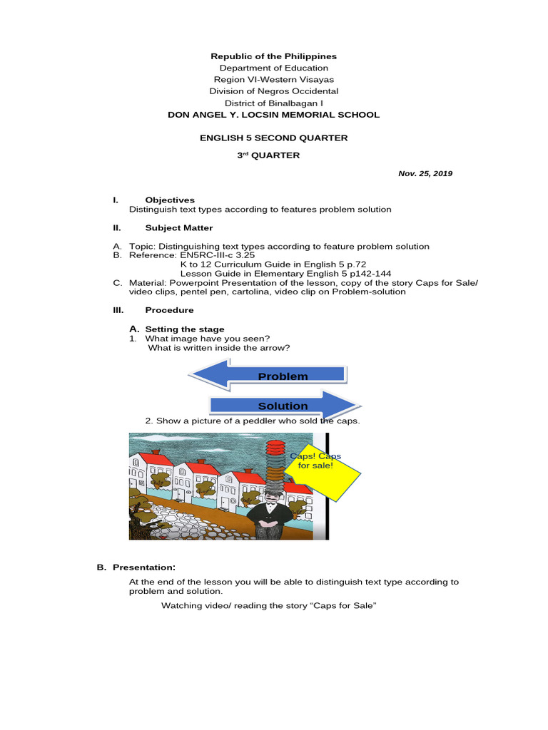 Lesson Plan Problem Solution | PDF