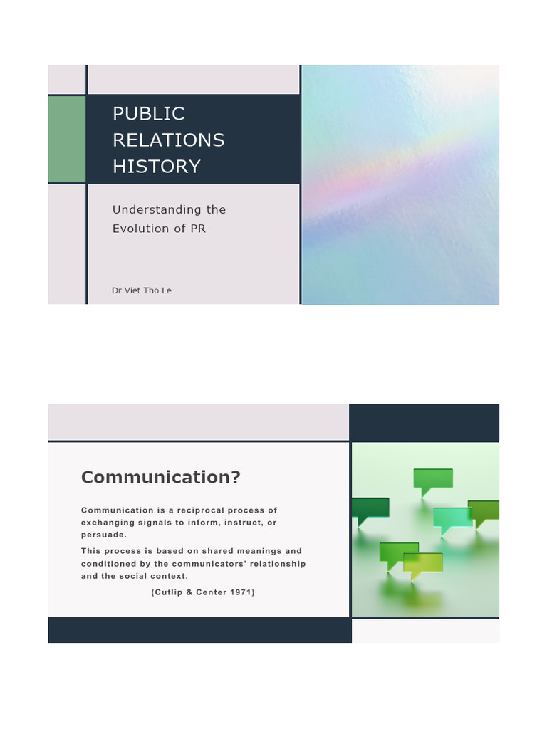 Evolution of Public Relations History | PDF | Communication | Persuasion
