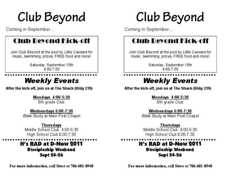 Club Beyond Kick-off & Events September | PDF